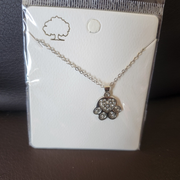 Sparkling Paw Pendant Necklace - Picture 1 of 1